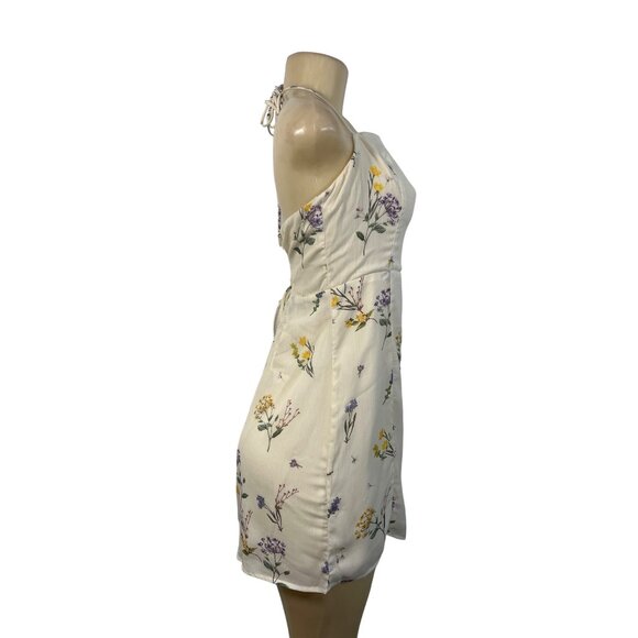 Lulus Women's Beige Summer Flower Print Slip Short Dress Sz L - New - Picture 3 of 10